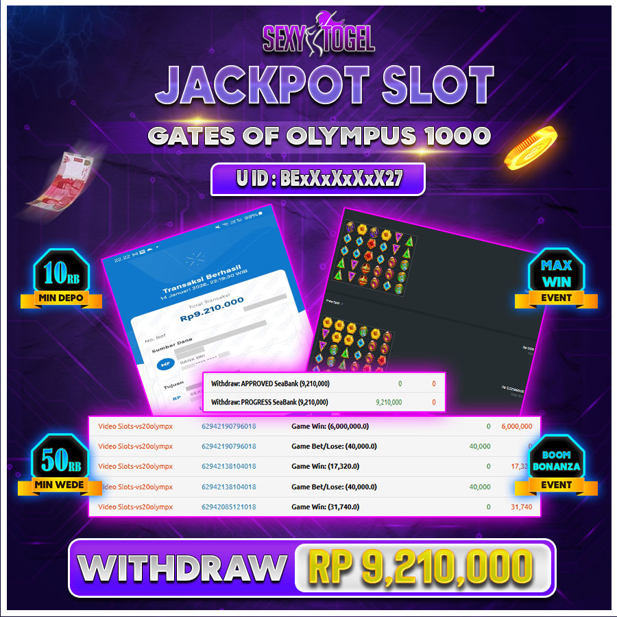 SEXYTOGEL JACKPOT SLOT GATES OF OLYMPUS 1000 Rp.9.210.000.,-LUNAS